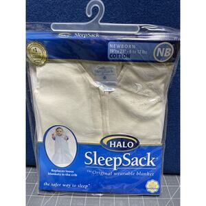 HALO Sleepsack 100% Cotton Swaddle Natural Newborn To 3 Months Monogrammed NOS